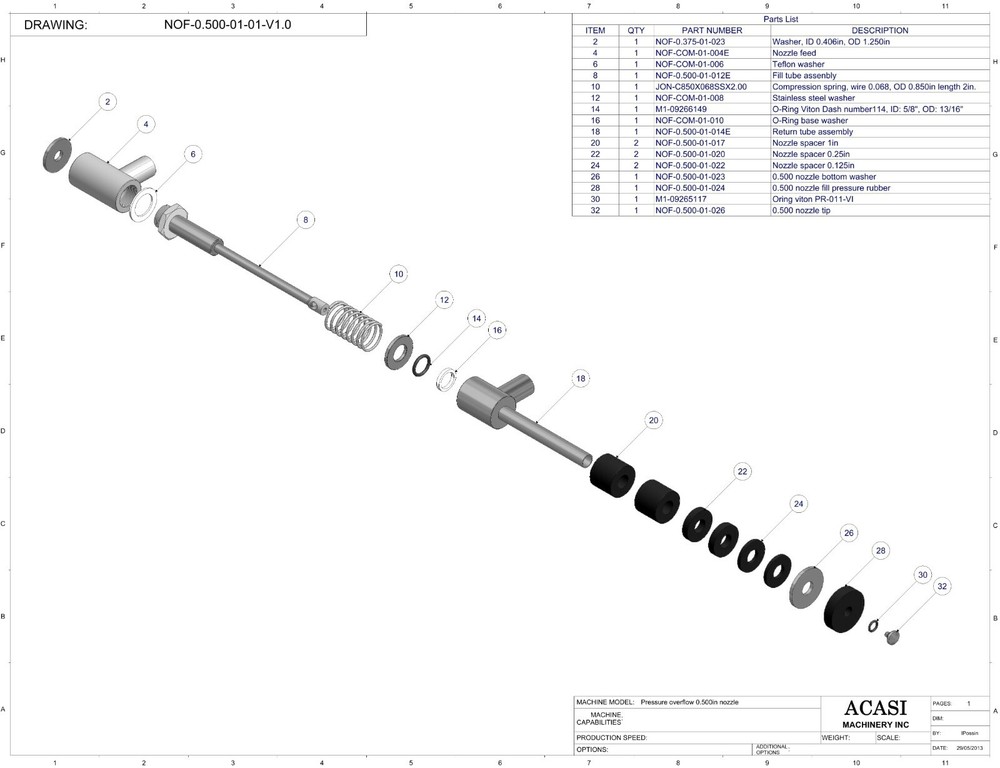 Pressure Overflow Nozzle 0.500in