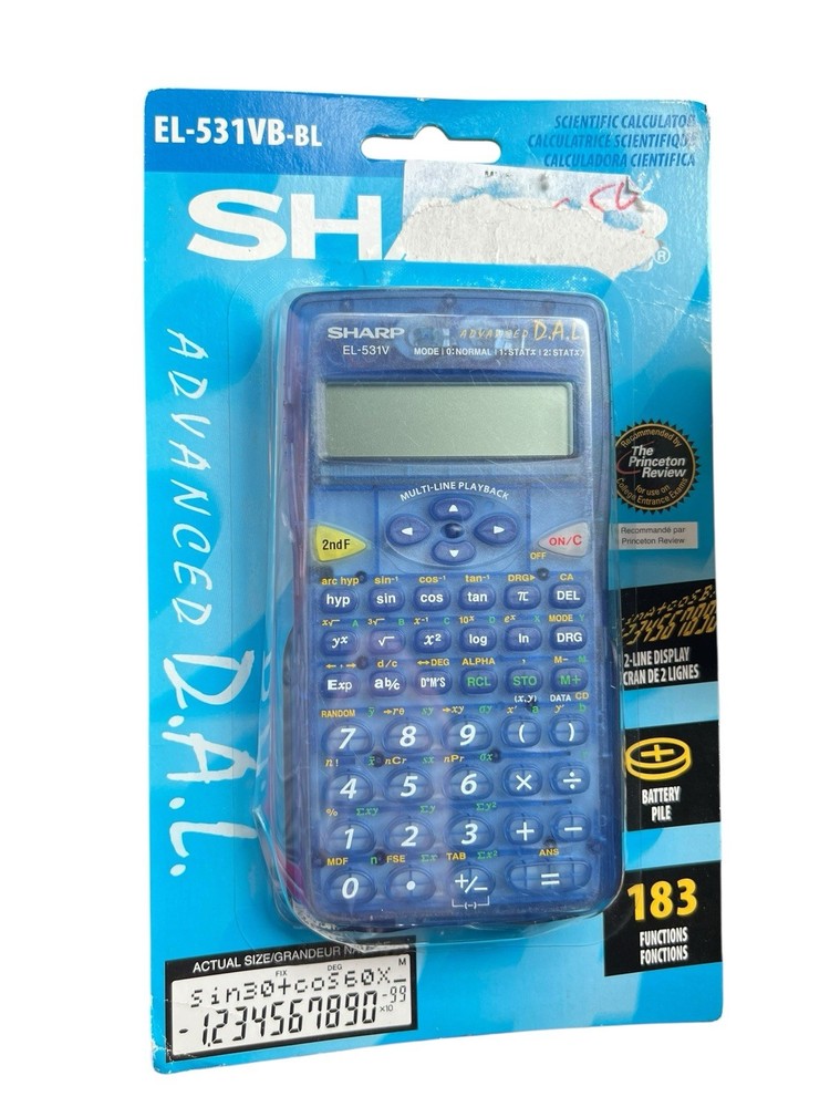 Sharp EL-531VB-BL Scientific Calculator BLUE ADV. 183 FUNCTIONS SCHOOL NEW