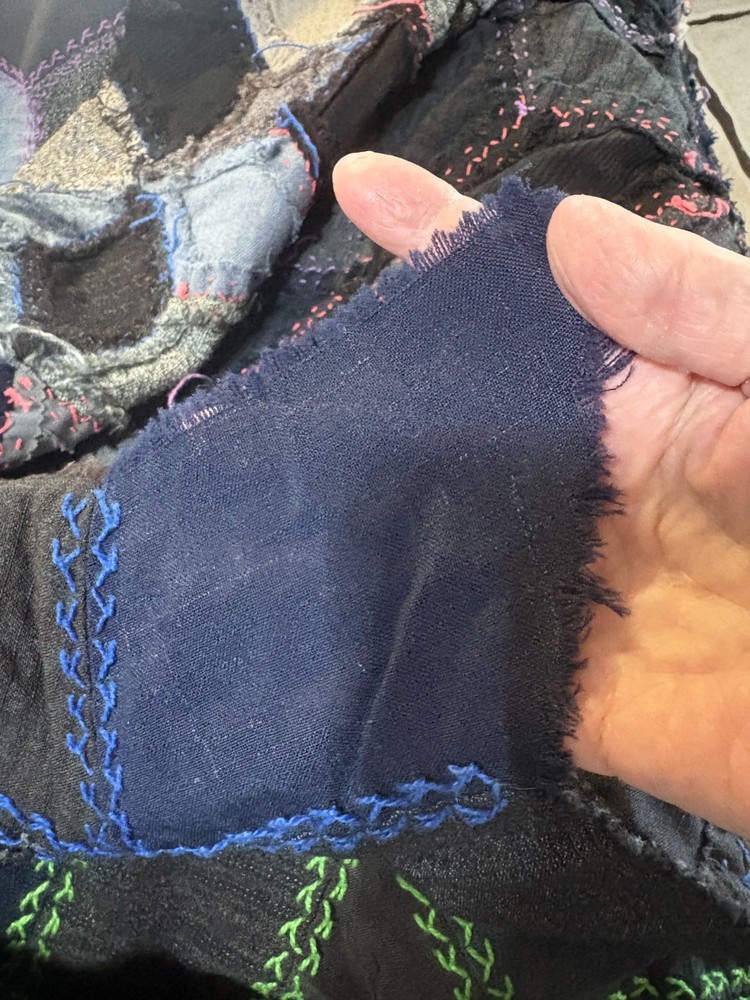 VTG Handmade Tumbling Block Pattern Quilt Baby Blocks Cubework Optical Illusion