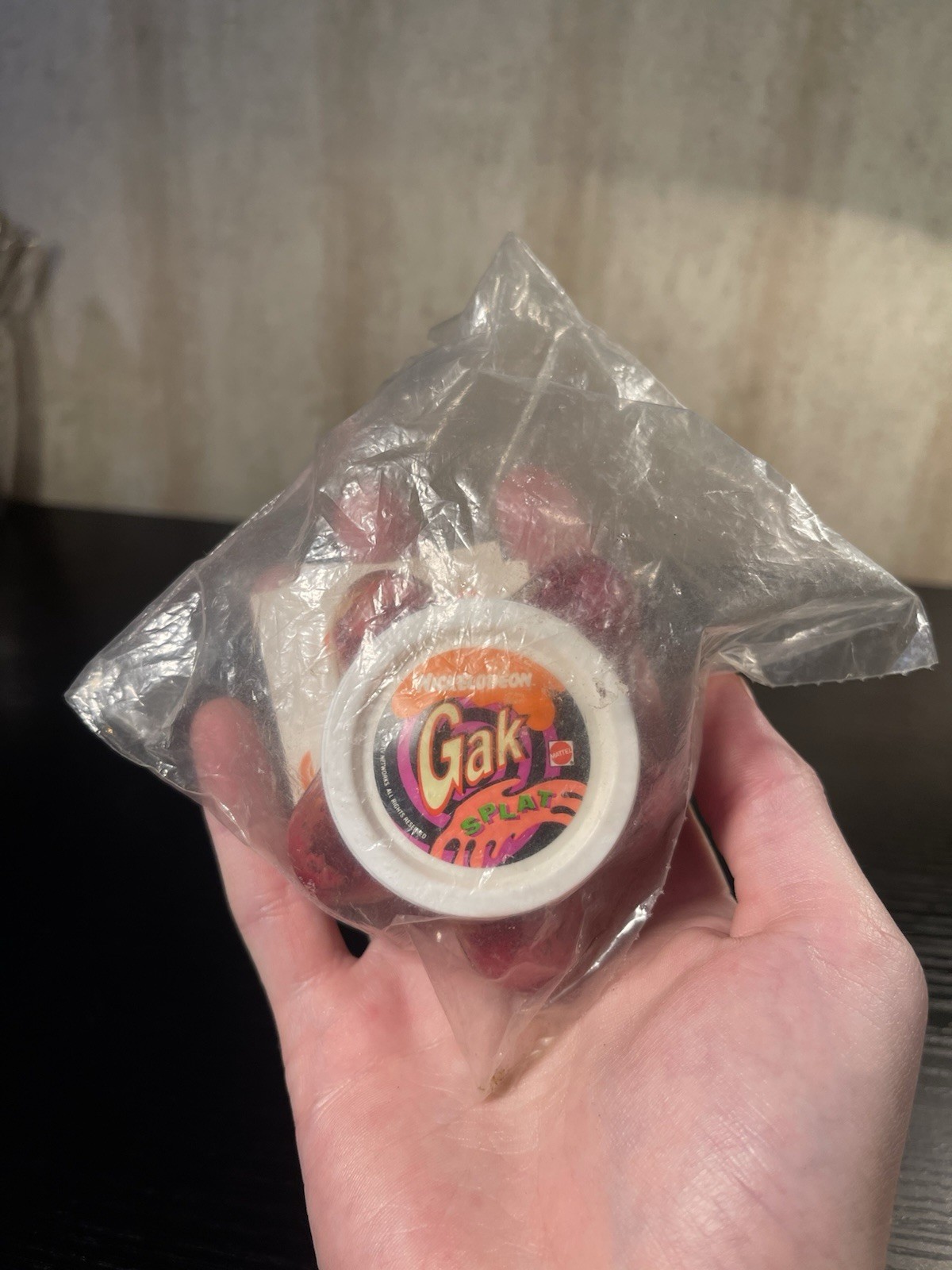 VINTAGE NICKELODEON GAK SPLAT Purple 90'S DRIED ORIGINAL PACKAGE RIPPED PLASTIC