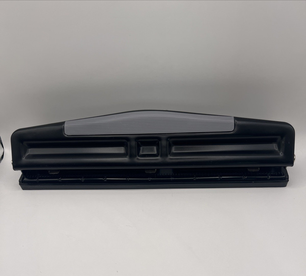 3 Hole Punch Adjustable Desktop Punch Black Multi-Sheet Office