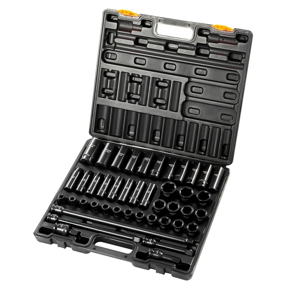 Impact Socket Set 1/2 In 43 Piece Impact Sockets, Standard Socket Assortment