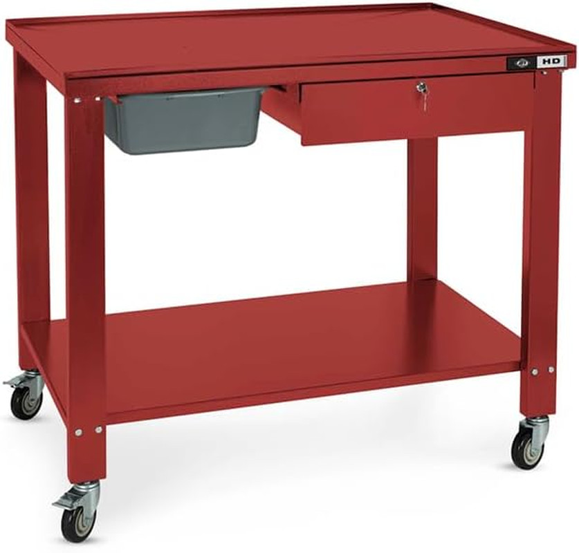 Tear-Down Work Table - Portable Heavy Duty Workbench with Fluid Drainage System