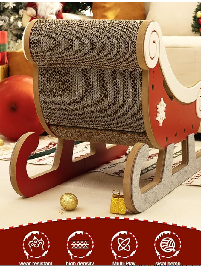 Cat Christmas Tree Scratching Post - Christmas Sleigh