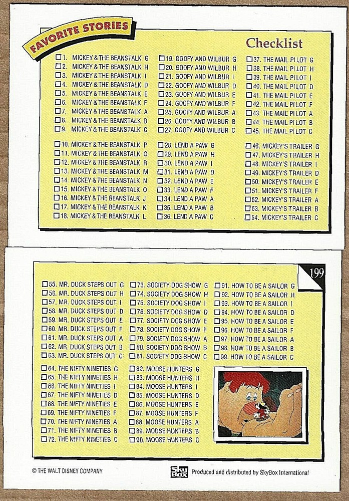 Disney Series 2 Singles (1992 Sky Box)