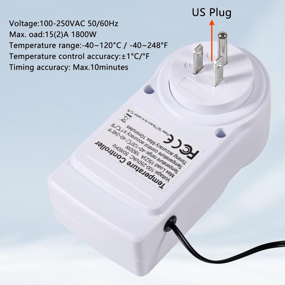 UMLIFE 1Pack Digital Temperature Controller Thermostat Timer - Reptile Thermo...