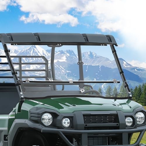 Heavy Duty Anti-Scratch Mule Pro Flip Down Windshield Compatible with 2015