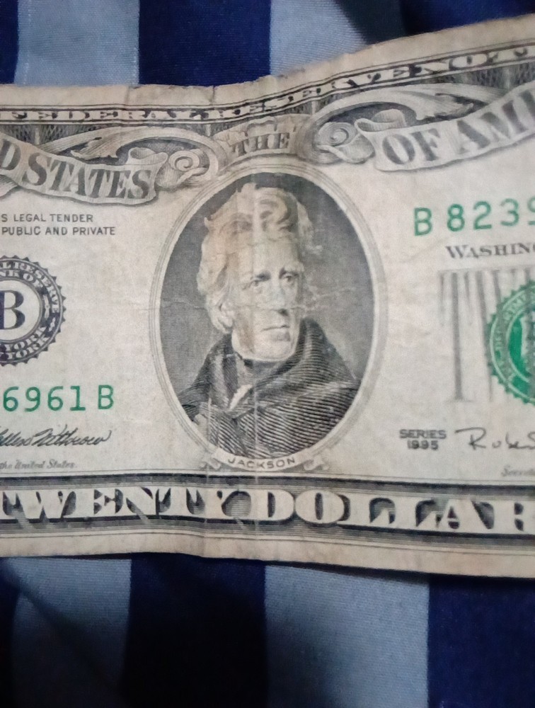 1995 Antique 20$Dollar Note Rare Print Error