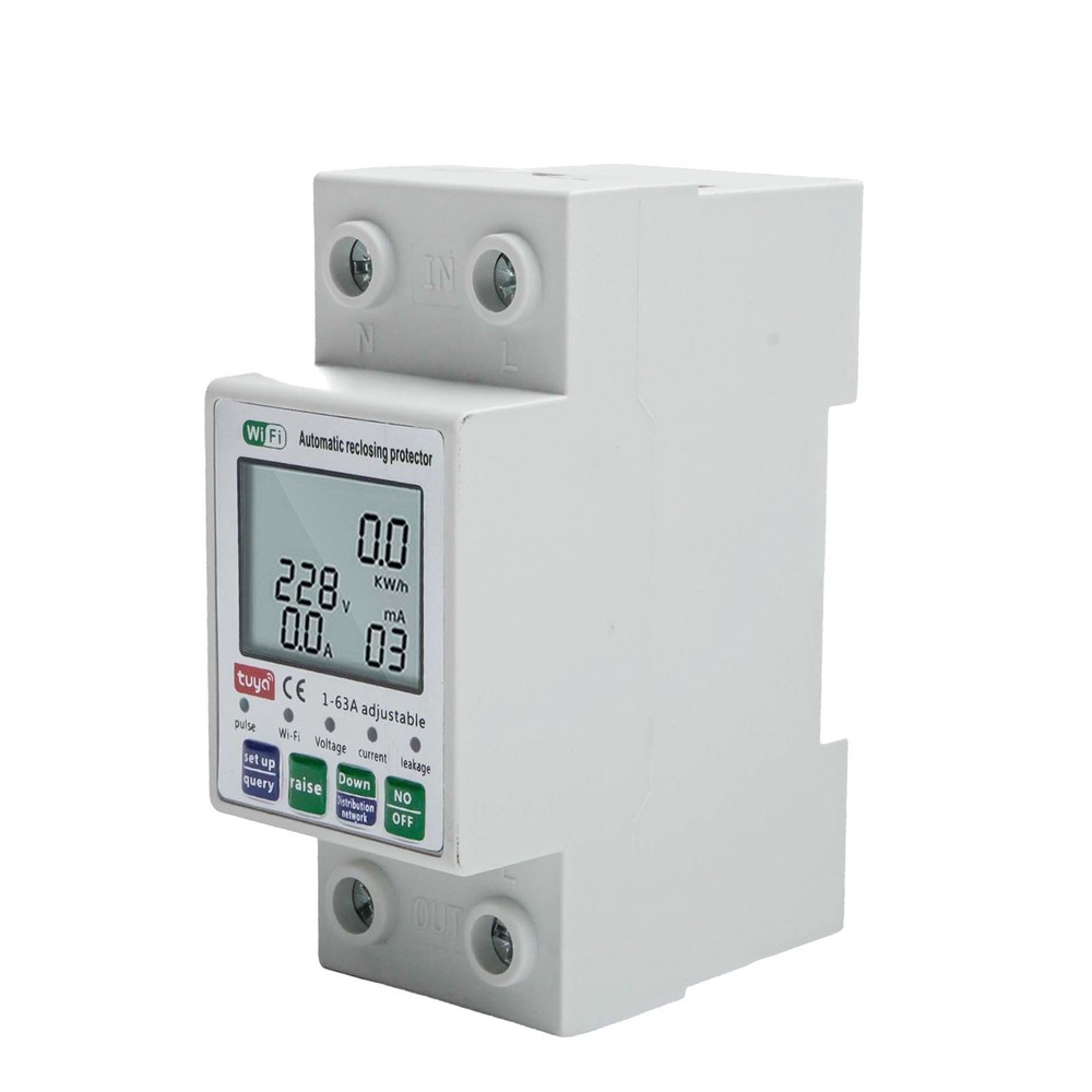 For Tuya Smart Reset Protector Switch Current Breaker Meter AC80-300V