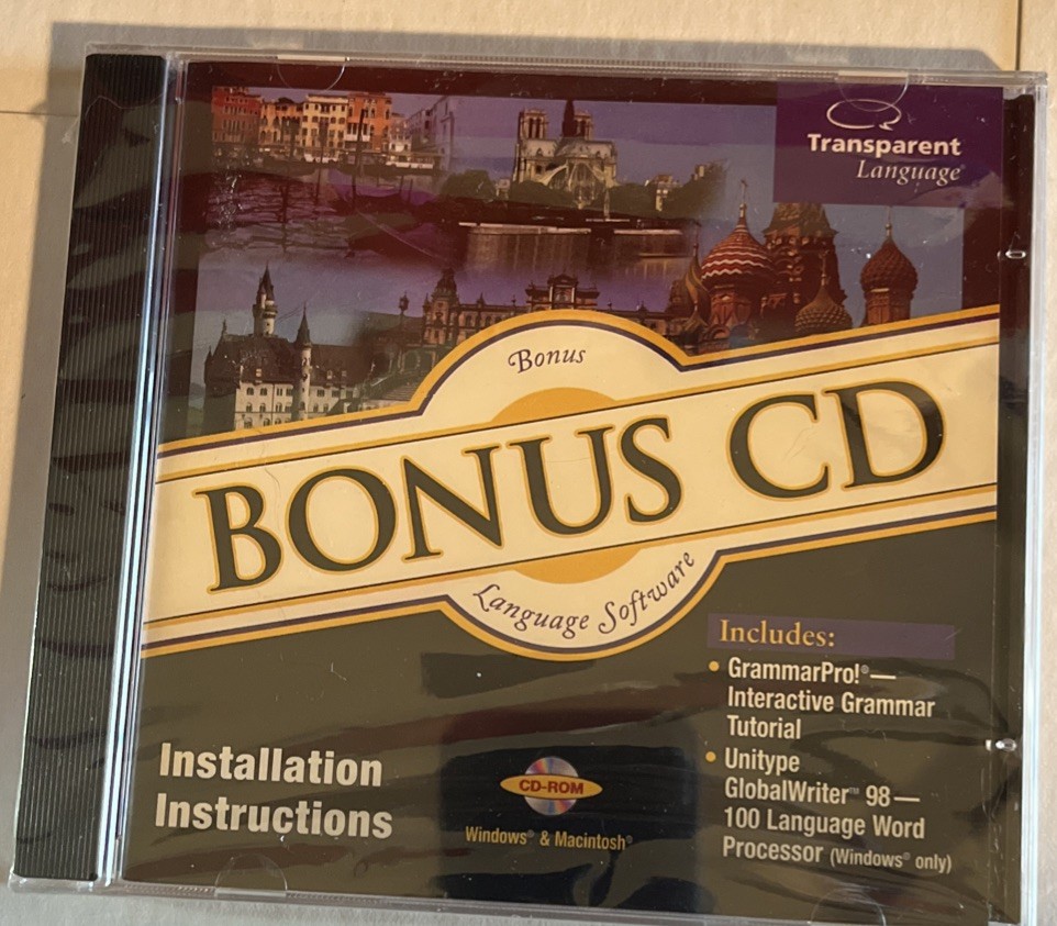 Transparent Language Bonus CD Language Software - New /Sealed. XH