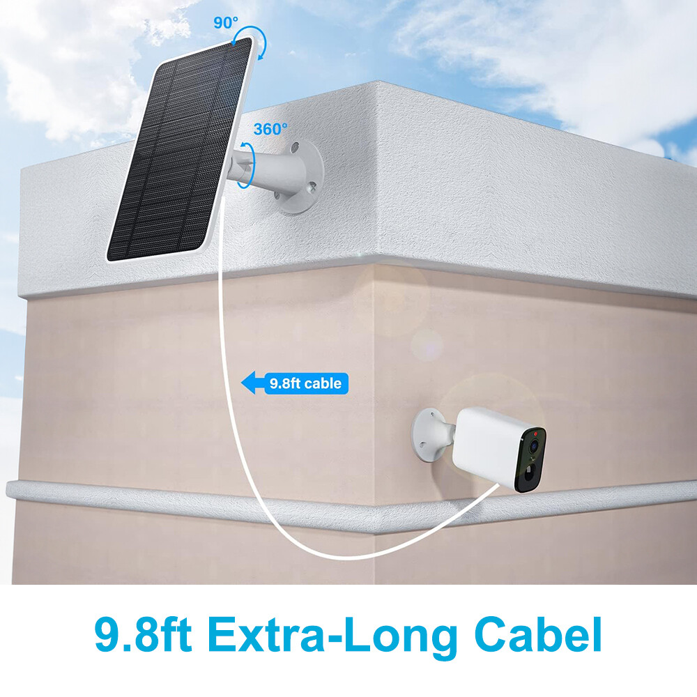 Waterproof Solar Panel for Security Camera Outdoor Solar Power Panel Charger NEW