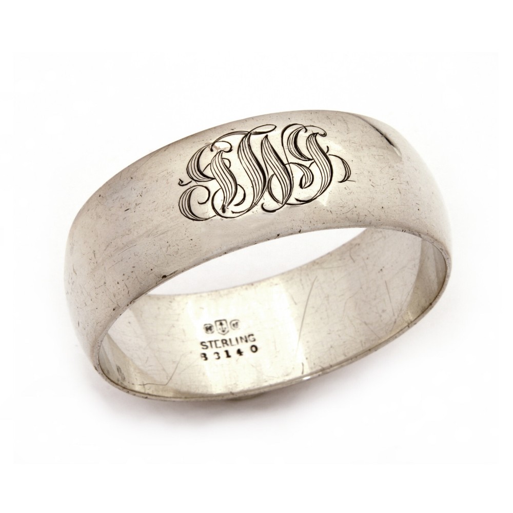 Antique Gorham Sterling Napkin Ring GWG Monogram Elegant Dining Accessory