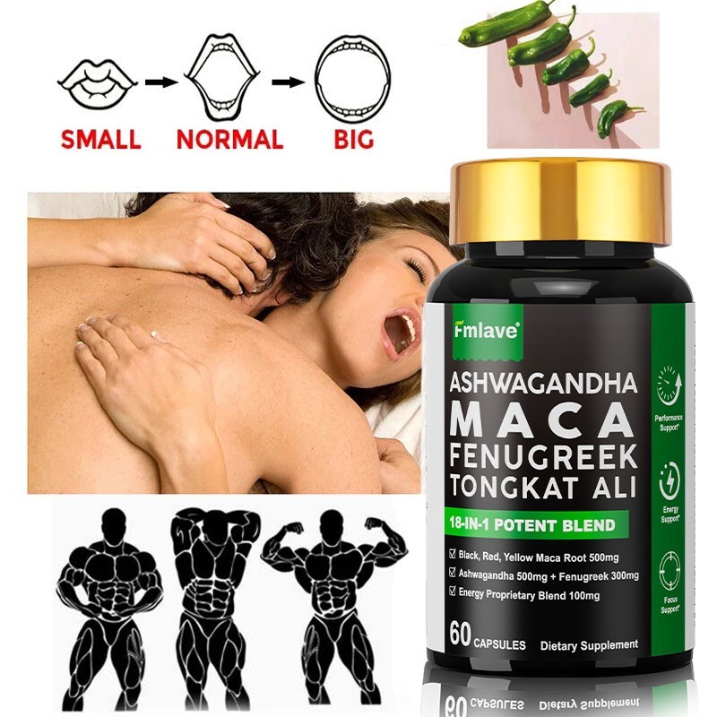 Maca Root, Ashwagandha, Panax Ginseng Fenugreek Extract Male Enhancing 60 Caps