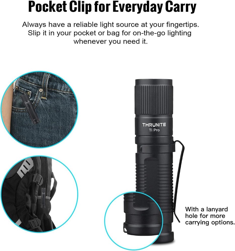 ThruNite Ti Pro Rechargeable Mini Flashlight, CW