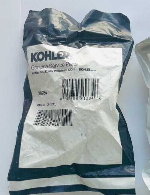 KOHLER 20984 SMALL CLEAR TUB/SHOWER HANDLE - LESS BUTTON LESS SCREW