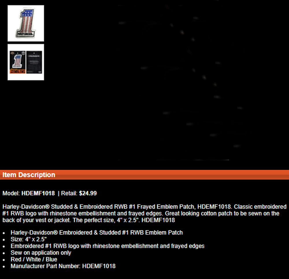 Harley Davidson Women's Studded # 1 Patch