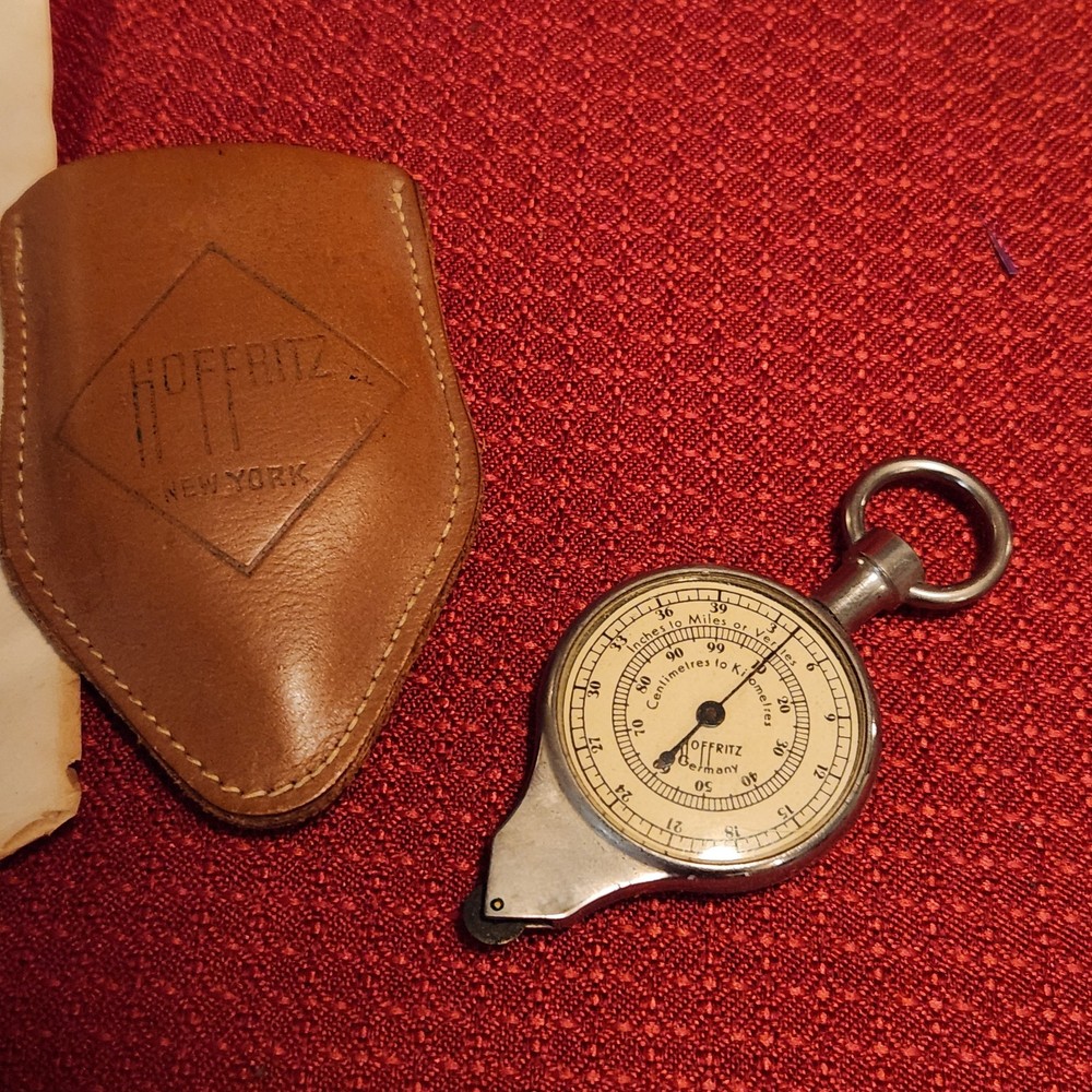 Vtg Hoffritz 2 Sided German Opisometer Map Measure Tool + OG Case + Instructions