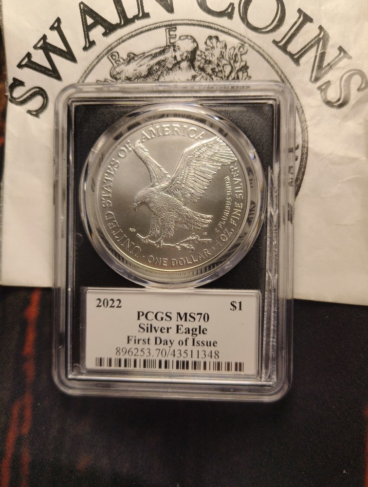 2022 American SILVER EAGLE MS70 FDOI Signed By EMILY DAMSTRA E5-143