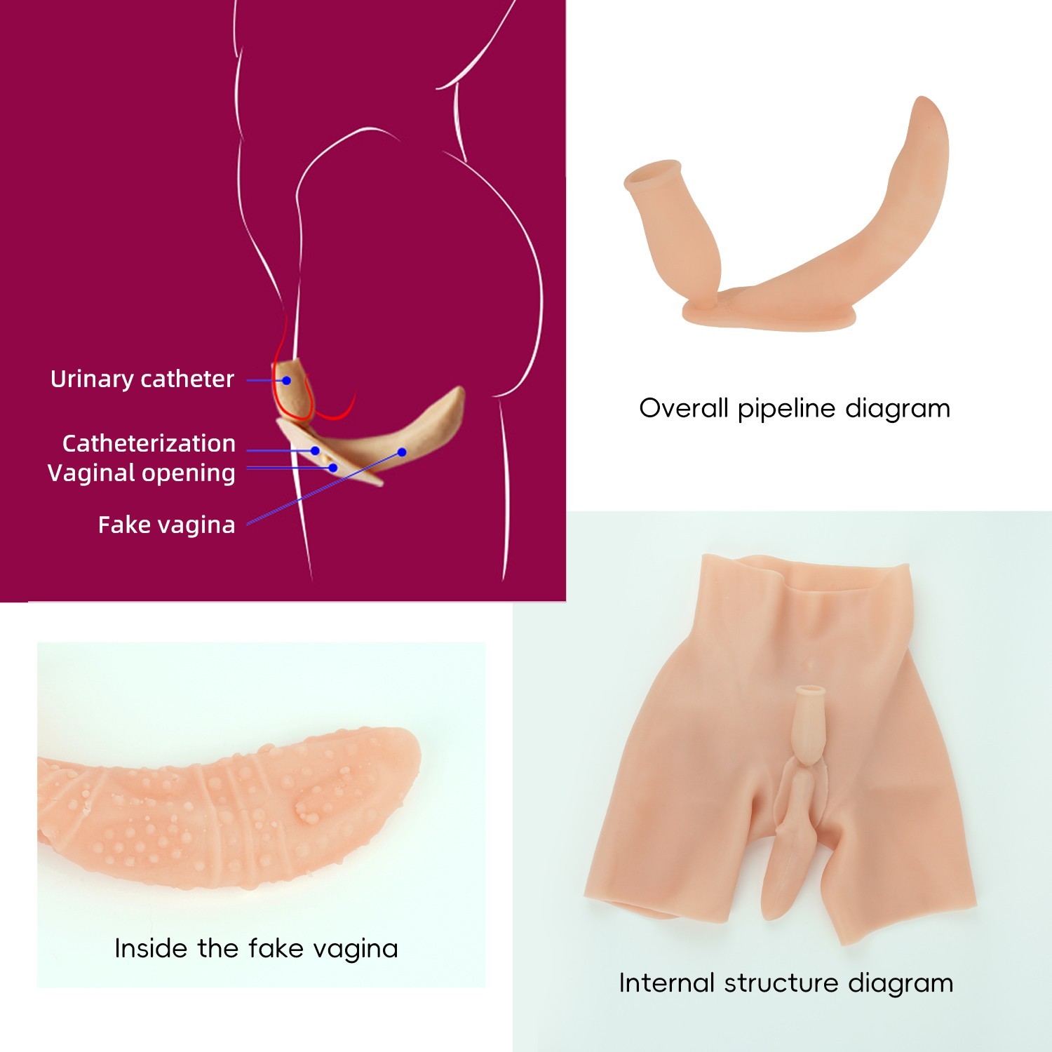 Silicone Hip Enhancer Pants Fake Ass Panties Can Pee and Insertion,Crossdressing