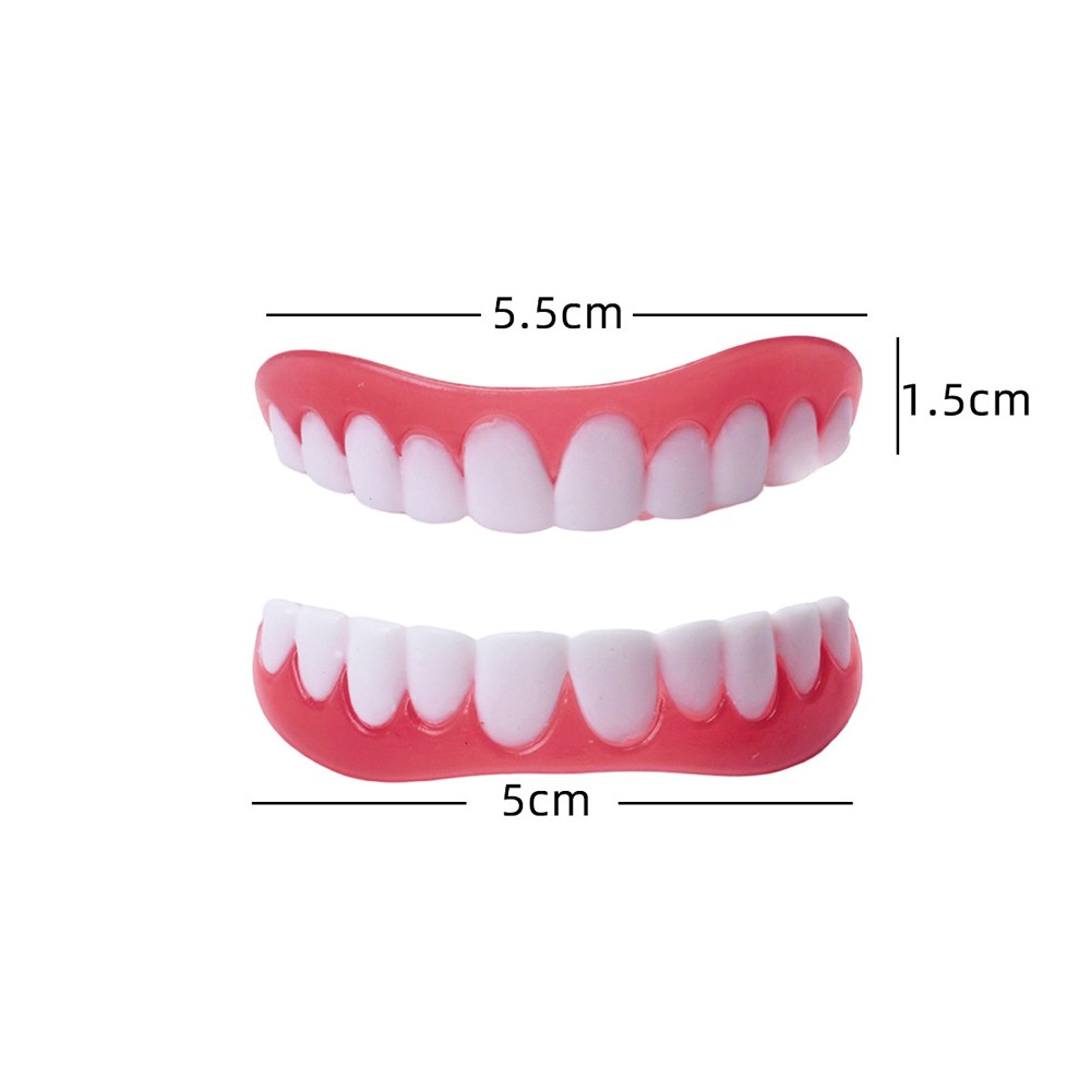 Modified Silicone Denture Kit Veneers Dental Tooth Cover Snap False Teeth Set
