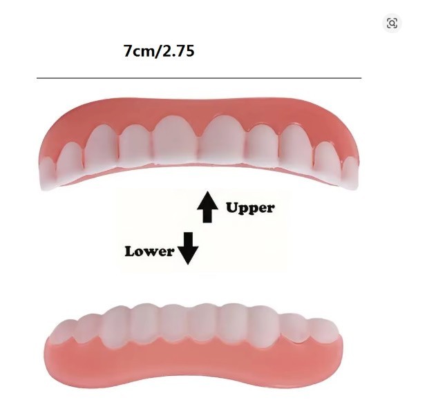 Soft Silicone Denture Kit Upper & Lower Teeth Dental Care Set