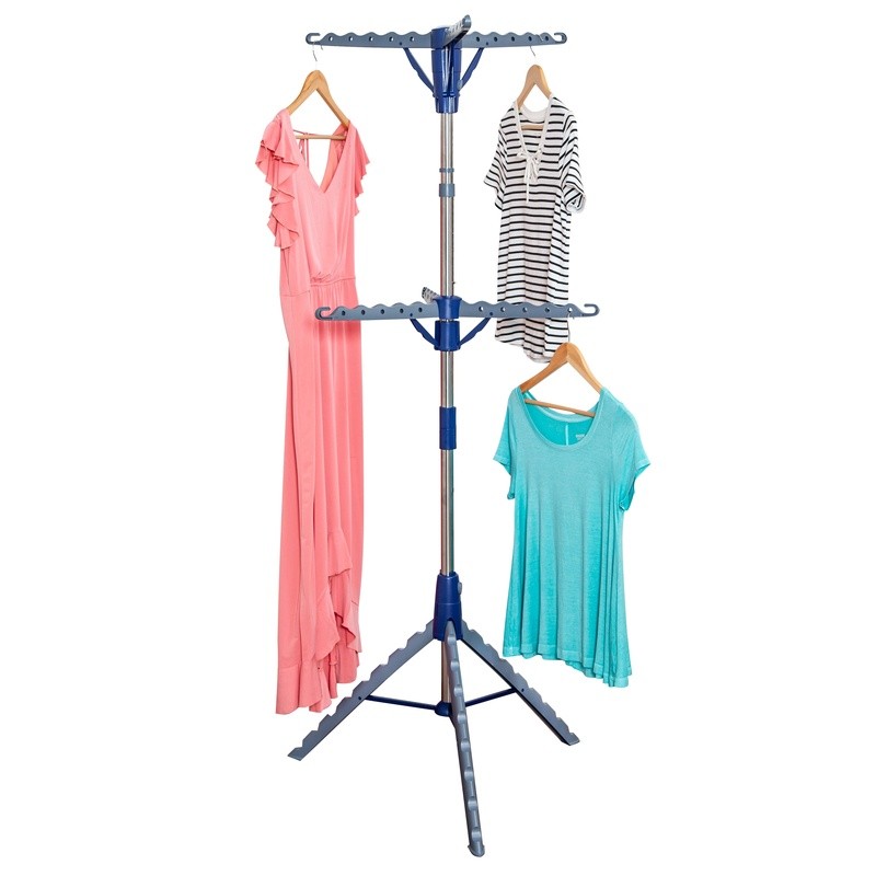 Collapsible Tripod Drying Rack Portable Space Saving 2-Tier Clothes Hanger New