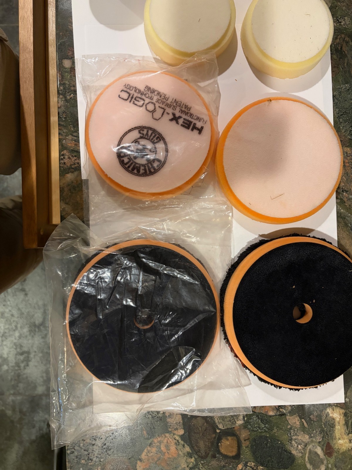 Chemical Guys Hex-Logic Buffing Pads Lot 4” 5.5” 6.5” + Adapter