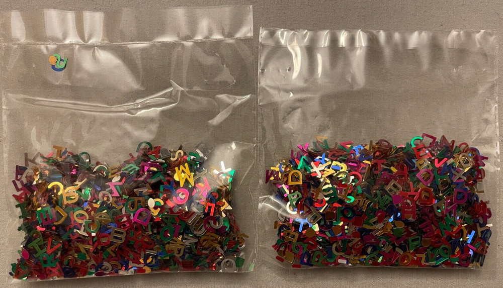 CONFETTI LETTERS, 2 PACKAGES - ALPHABET