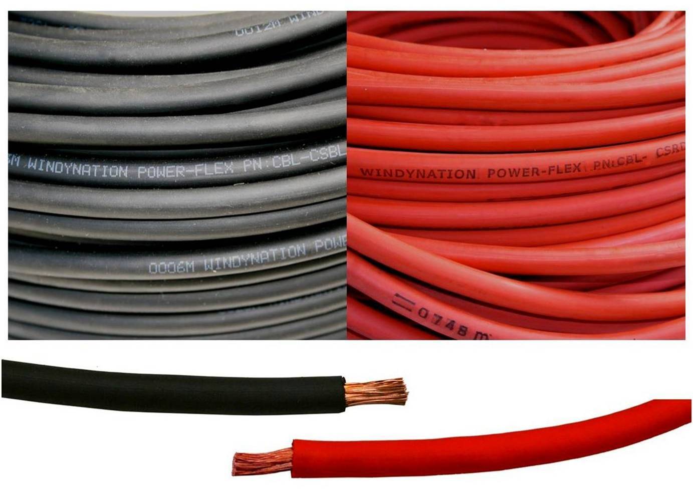 8, 6, 4, 2, 1/0, 2/0, 4/0 Gauge AWG Red & or Black Welding Battery Copper Cable