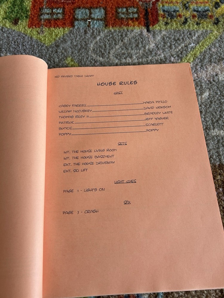 House Rules Revised Table Draft 1997 Montrose Productions Original Script