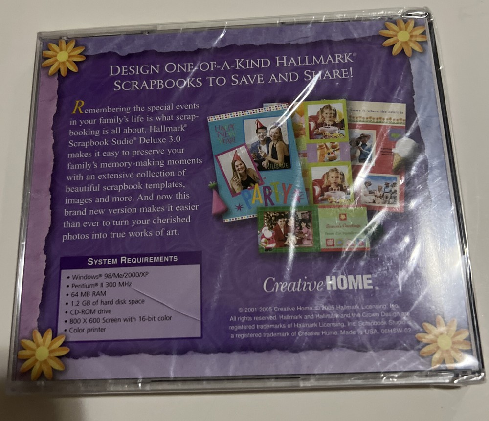 Hallmark (2-Disc PC, 2005) Scrapbook Studio Deluxe Version 3.0 Software - SEALED