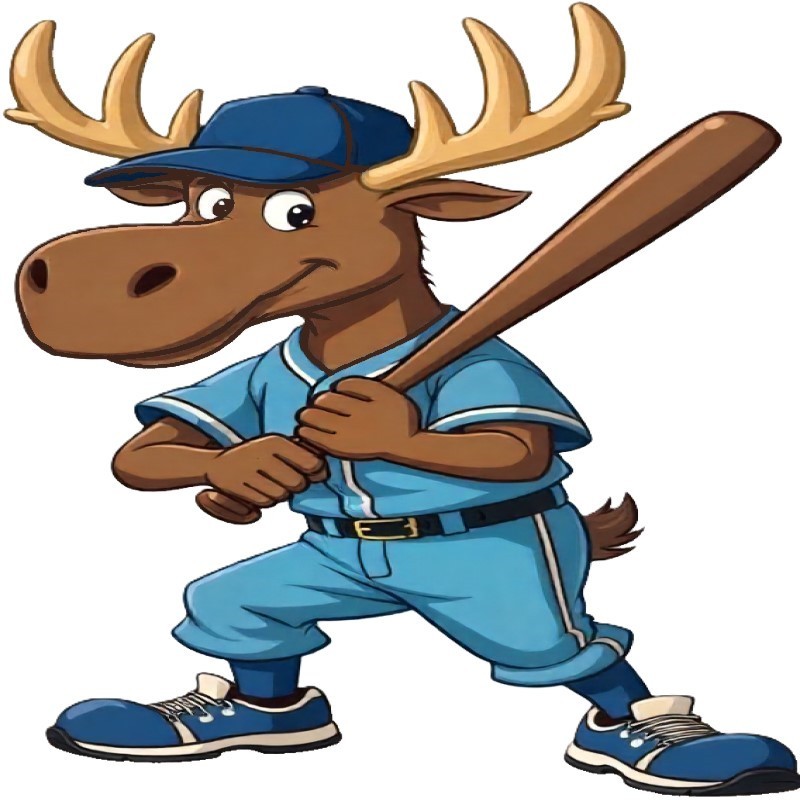30 Custom Fun Baseball Moose Personalized Address Labels