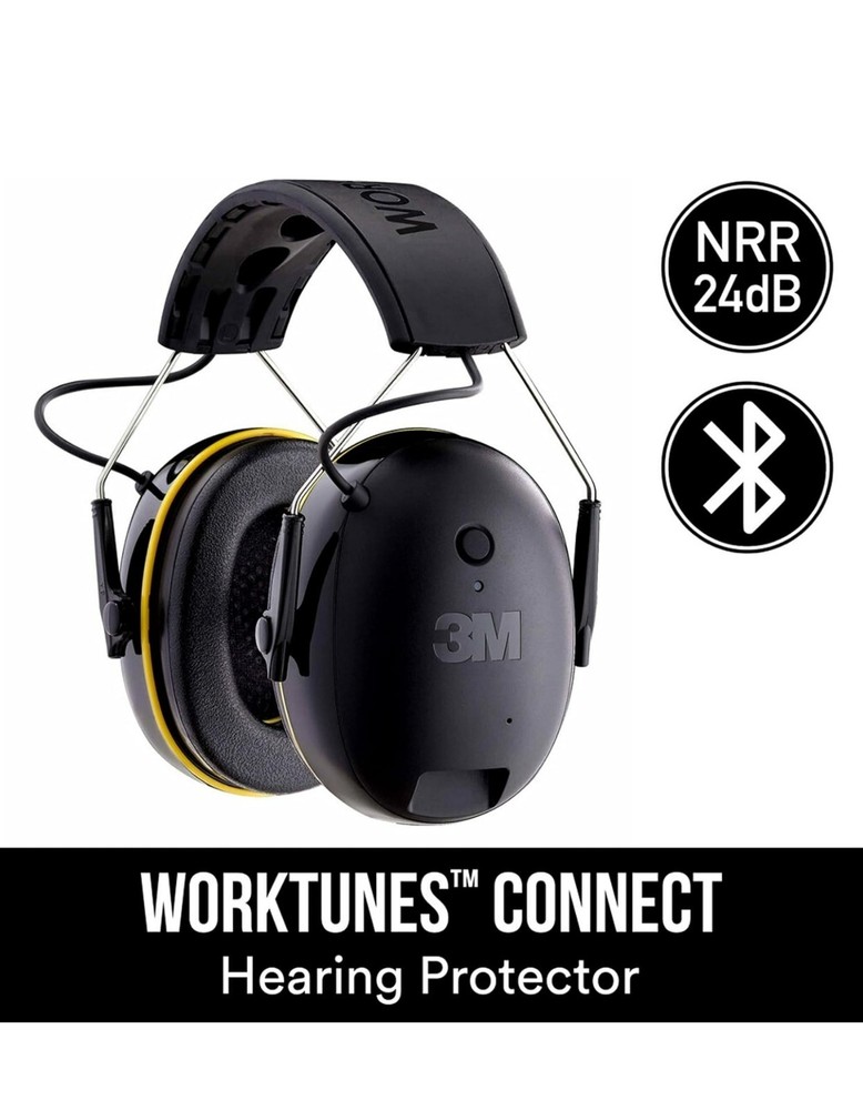 Hearing Protector 3M Worktunes Muff Headset HI-FI Sound Ear Connect Bluetooth