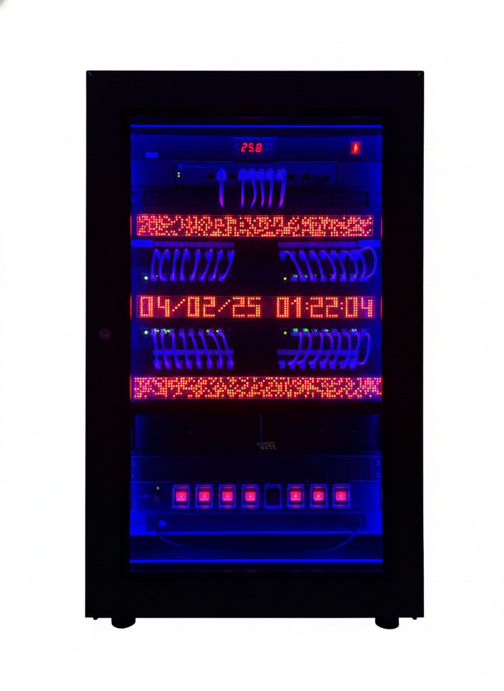 19” 1RU Data Network, Madia Server Rack Led Display