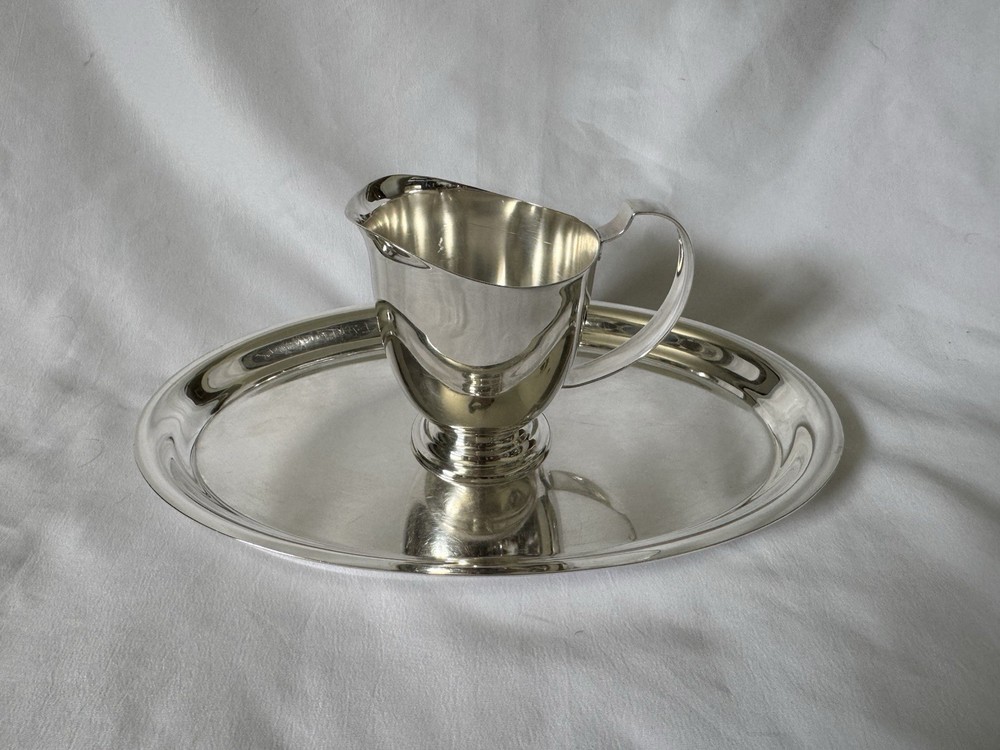 Vintage Gero 90 Silver Plate 2 Piece Plate and Creamer Tea Set