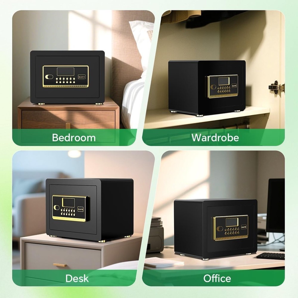 Electronic Safe with Digital Keypad & Alarm - Fireproof & Waterproof