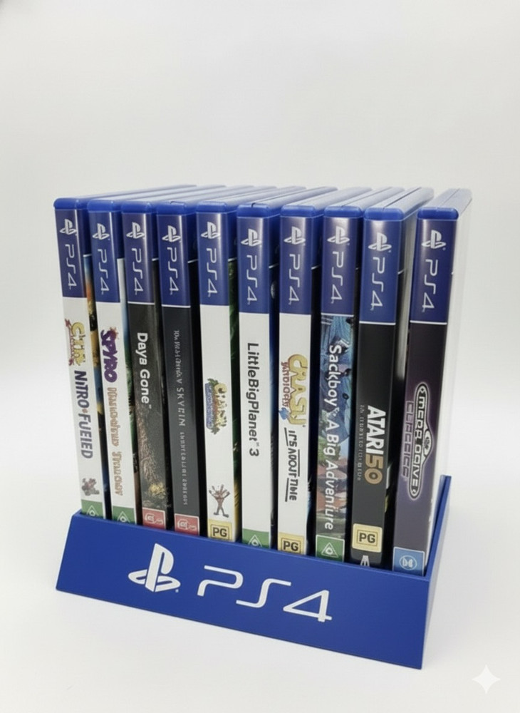 PlayStation 4 PS4 10 Game Case Holder Rack Standard Compact Multiple Colors
