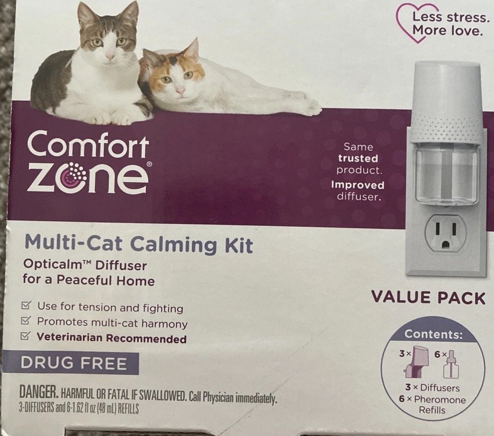 3 DIFFUSERS + 6 REFILLS Comfort Zone Multi Cat Calming Kit Value Pack NEW