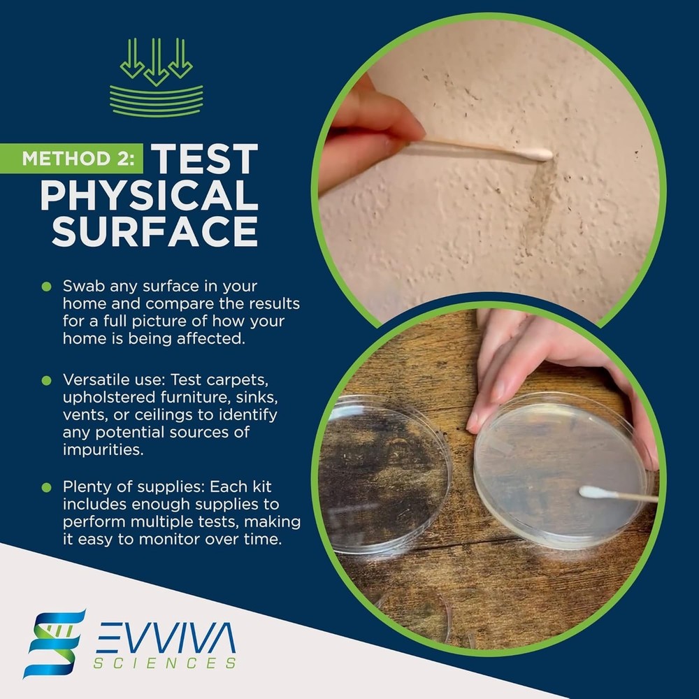 Evviva Sciences Mold Test Kit for Home-10 Simple Detection Tests-Optional Lab