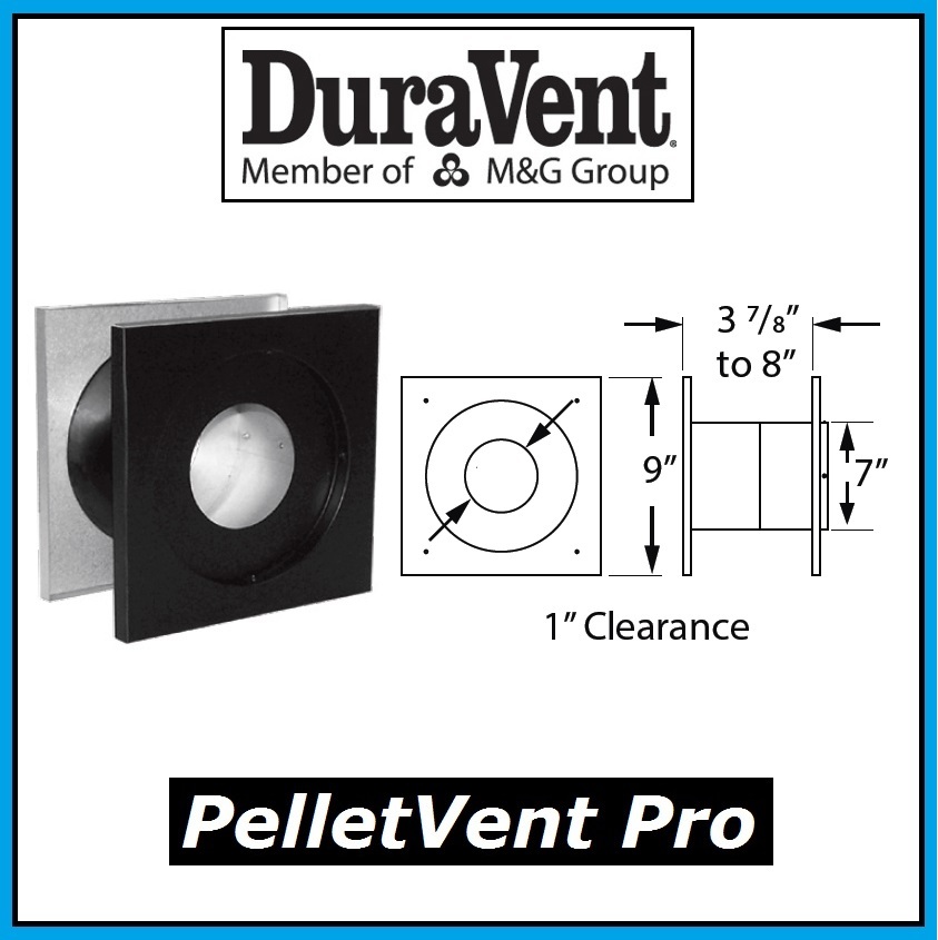 DURAVENT PELLETVENT PRO Pipe 3" Diameter Wall Thimble #3PVP-WT NEW!