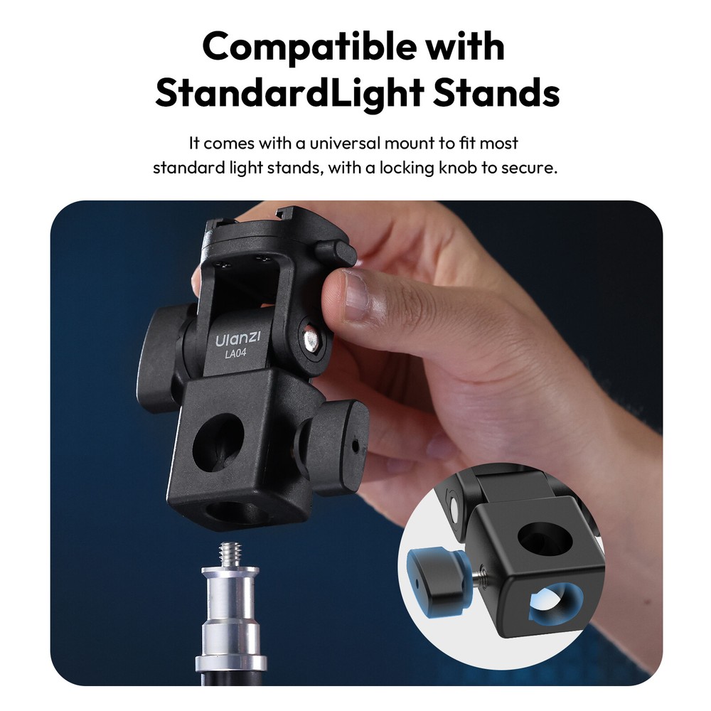U​lanzi LA04 Light Stand Adapter Angle-Adjustable for Camera Fill Light