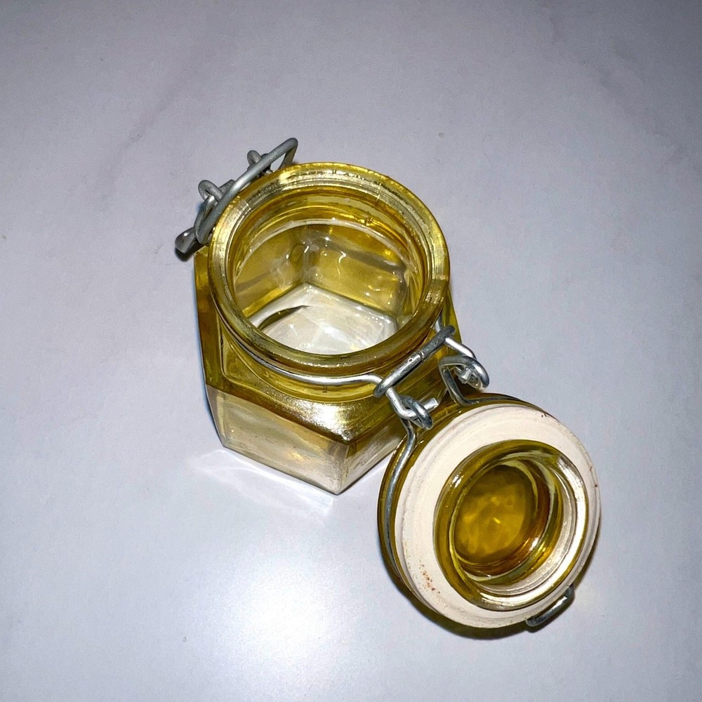 Vintage - Mini Glass Yellow Jar