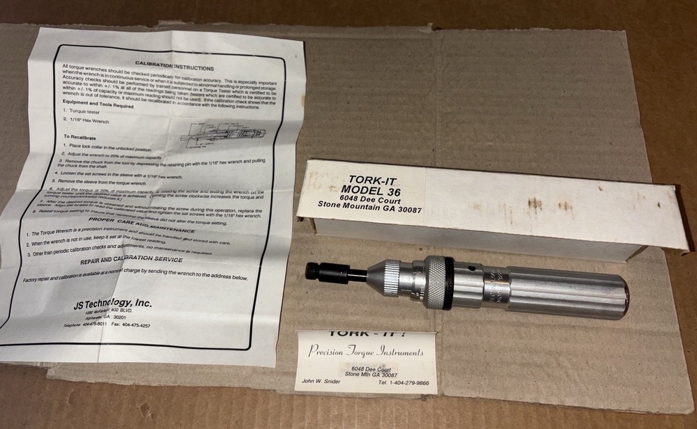 Tork-It Model 36 Precision Torque Screwdriver 32240 , JS Technology NEW
