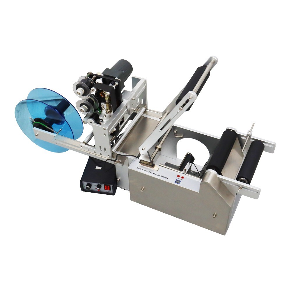 Round Bottle Labeling Machine with Code Printer 110V 0.47"-3.54" Bottle Labeler