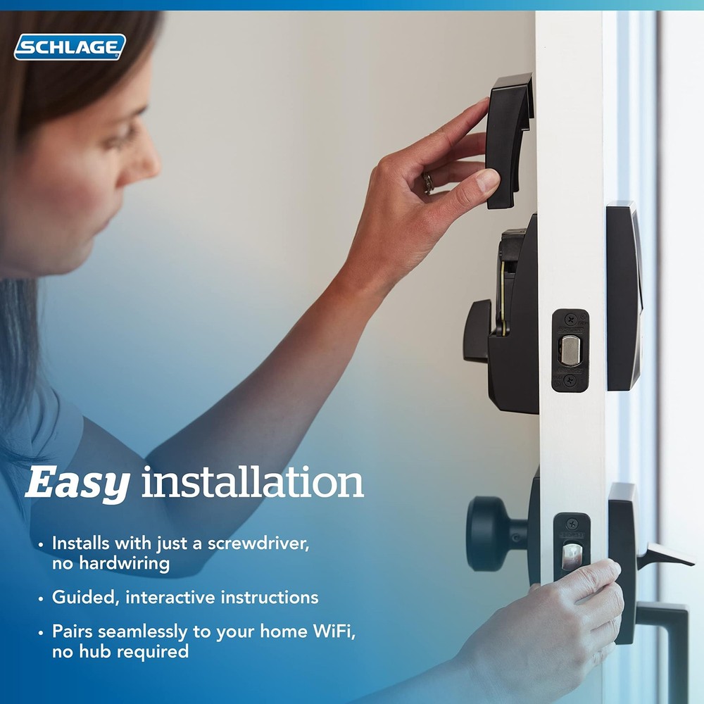 Schlage Encode Smart Wi-Fi Deadbolt with Camelot Trim in Aged Bronze
