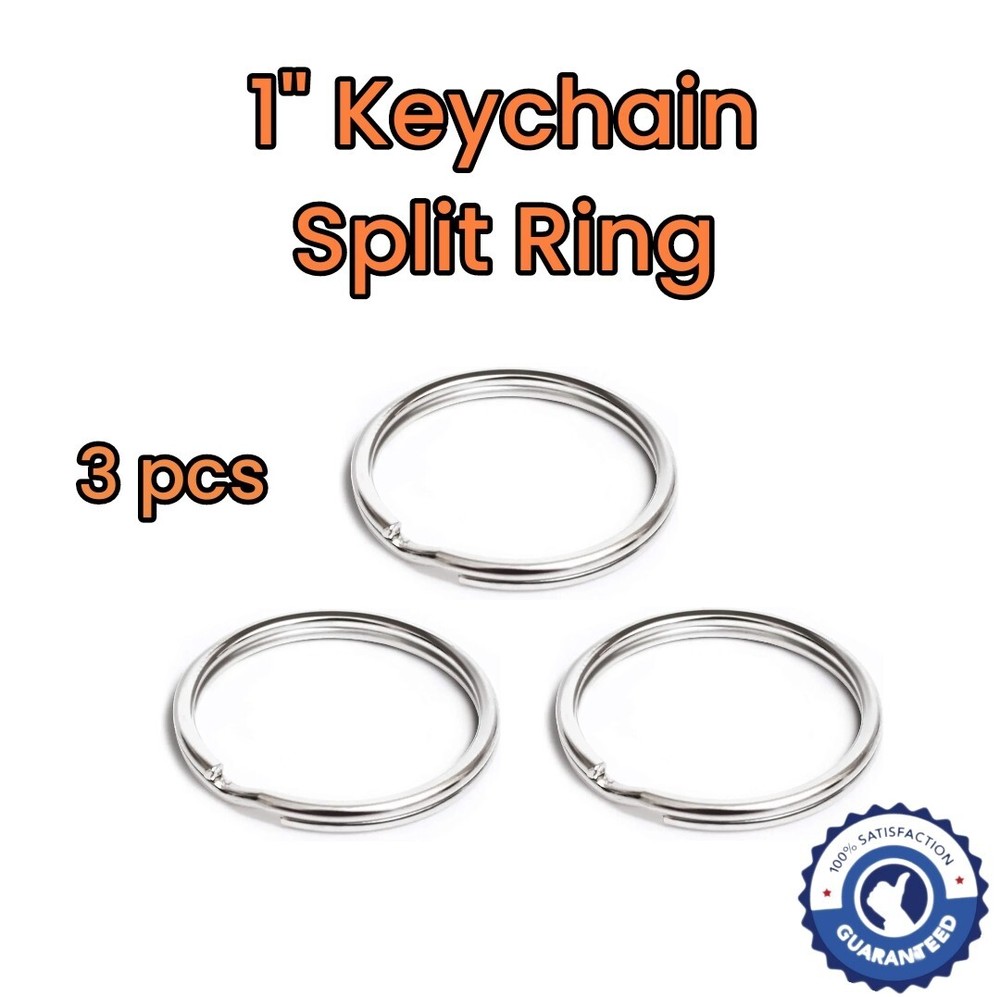 3 PCS Split Key Rings 1" (25mm) Secure Keychain Items Split Ring