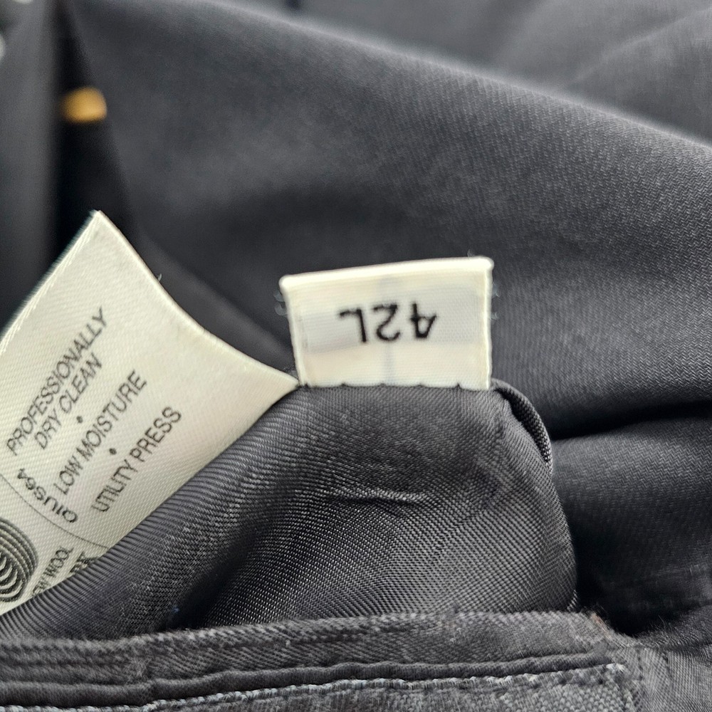 Hart Schaffner Marx 42L Gray Sport Coat Blazer Jacket Solid 3B Wool