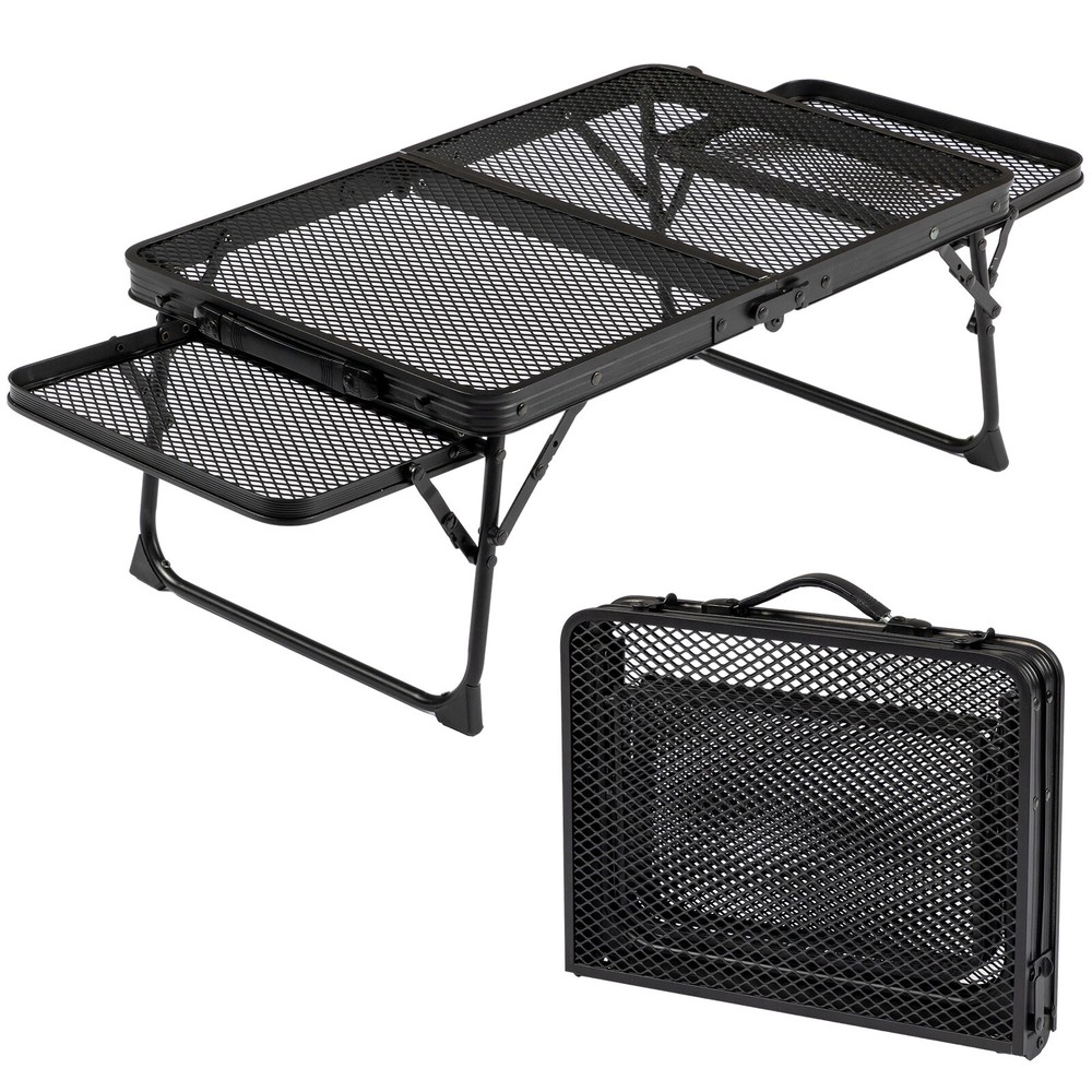 Camping Table  Grill Table Folding Tables Mesh Top Portable Grill Table Black