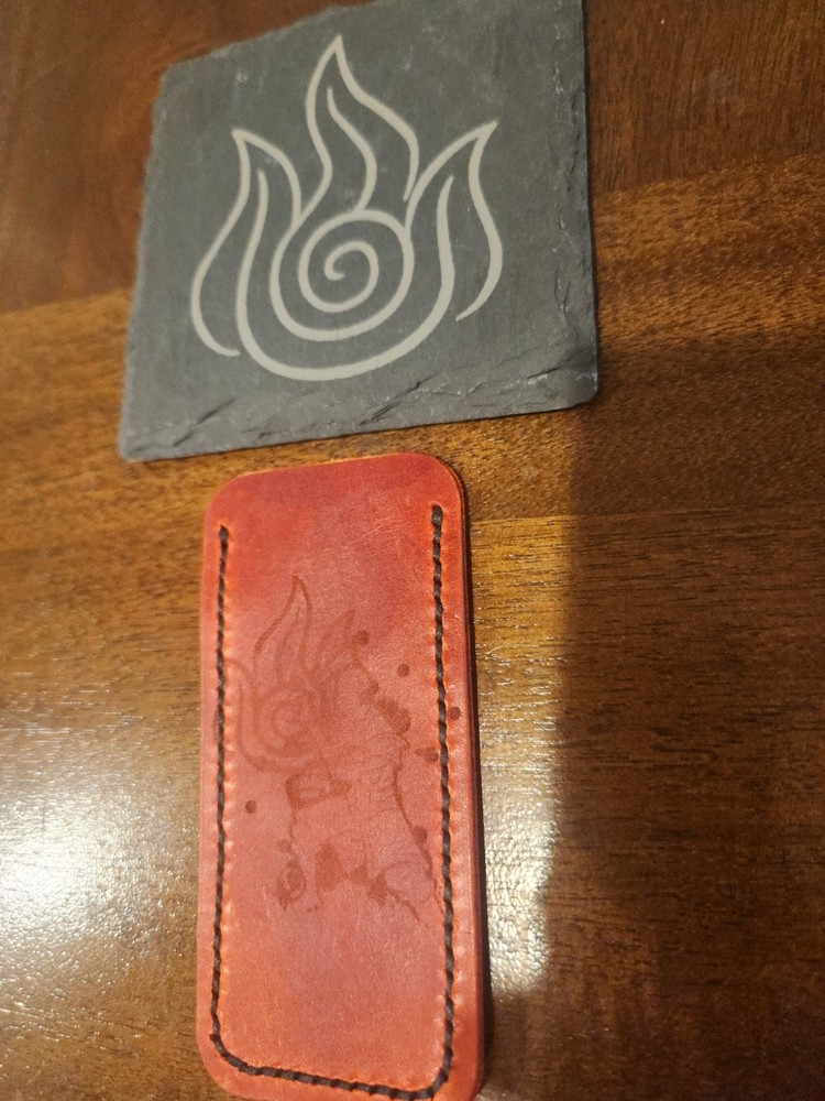 Leather Knife Slip + Coaster
