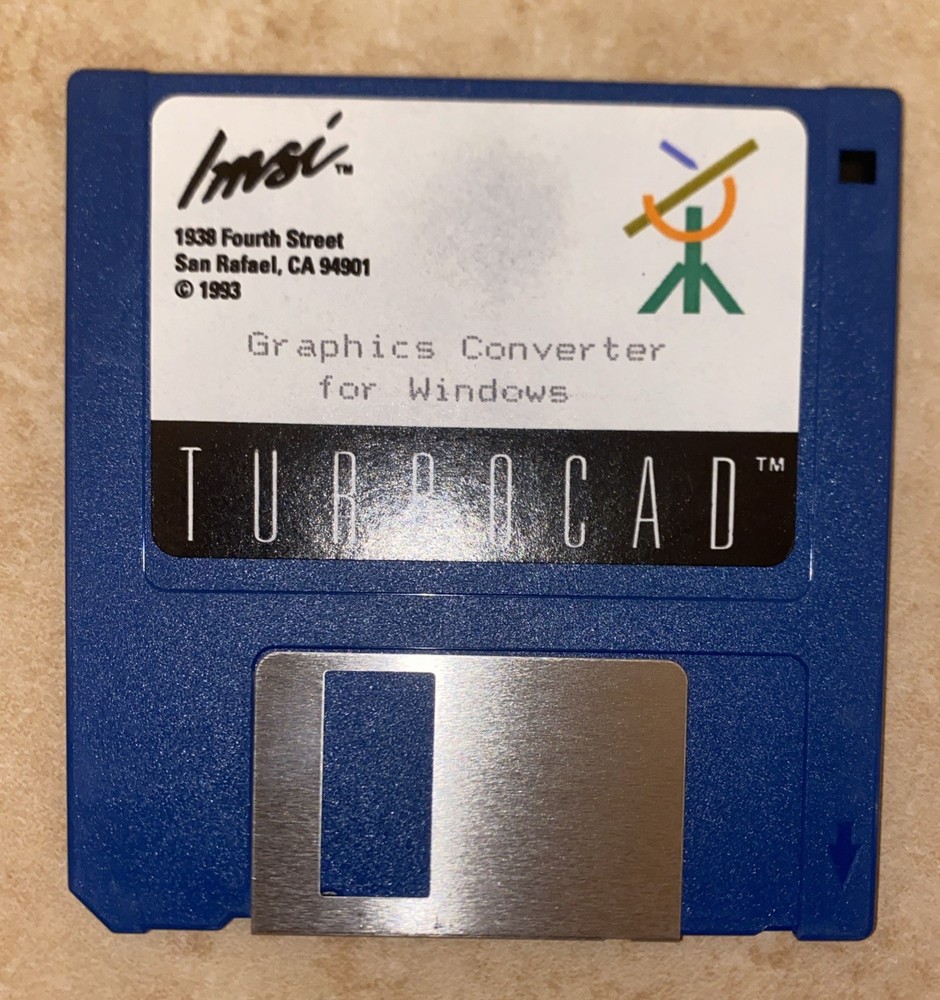 Turbocad Windows IMSI brand software 3.5 Floppy Disk Graphics Converter